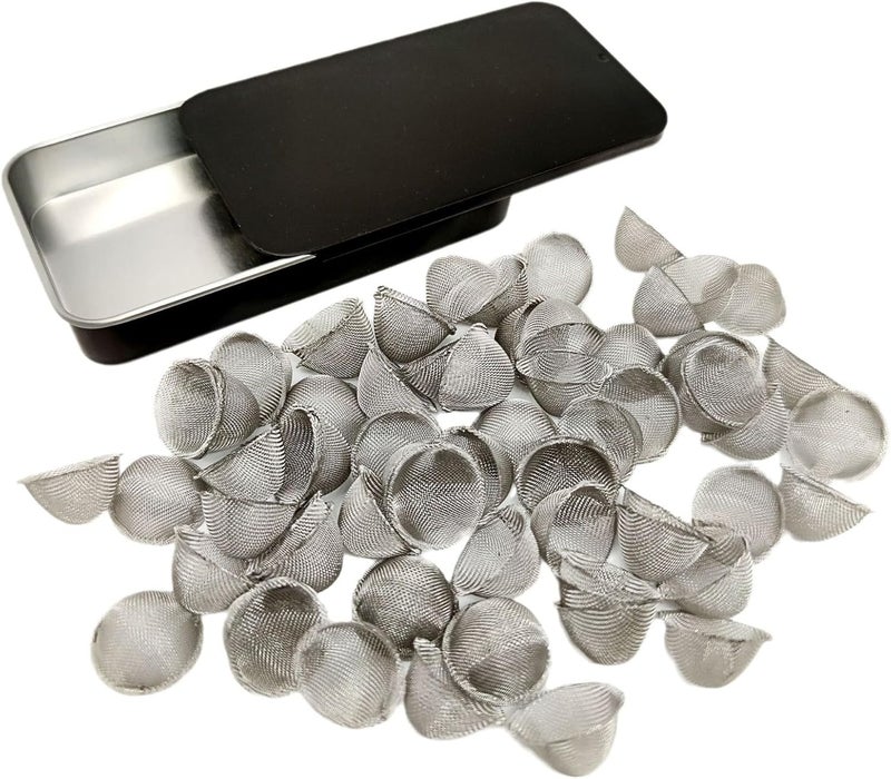 Ruilida Pipe Screens 70 Pcs 3/4 Inch Tapered Design Clean Screens 0.75 Inch 100% Stainless Steel Mesh with a Storage Box - Image 1